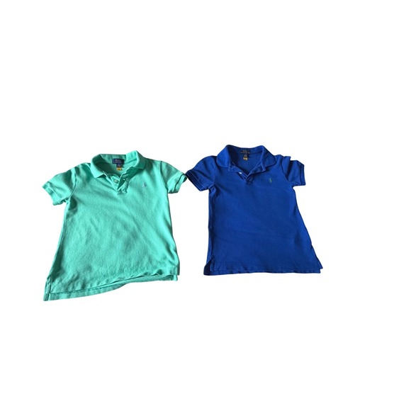Two Polo Ralph Lauren Little Boys Short Sleeve Polo Shirt Mint Blue Size 5 - Picture 9 of 9